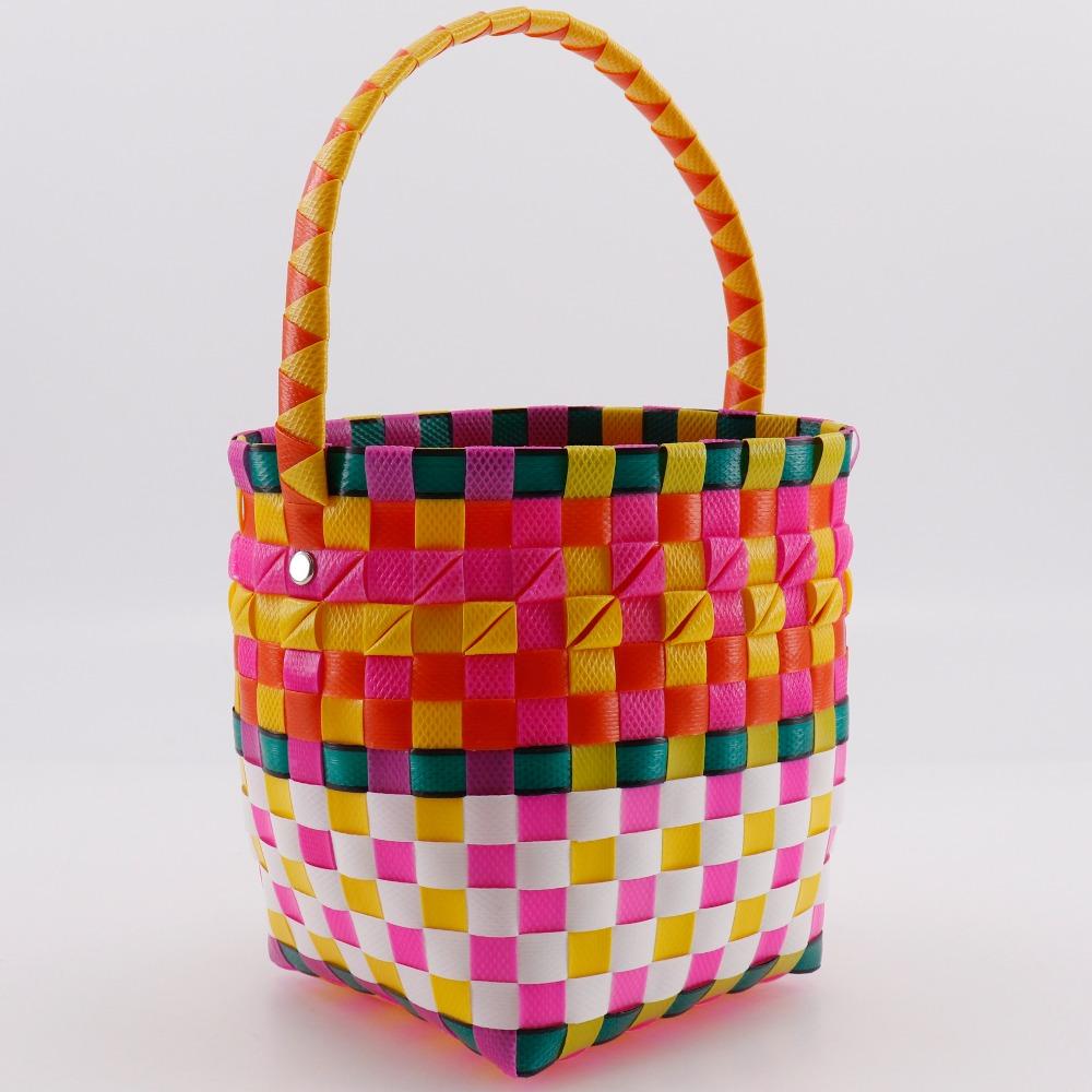 MARNI Pod Woven Bucket Handbag M00332 M00IW One handle Orange / multicolor polypropylene Women Used
