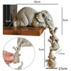 3 In 1 Resin Home Decoration Crafts Elephant Hug Baby Doll Gard Decorative Miniatures & Figurines ,mother & Kids Ornaments