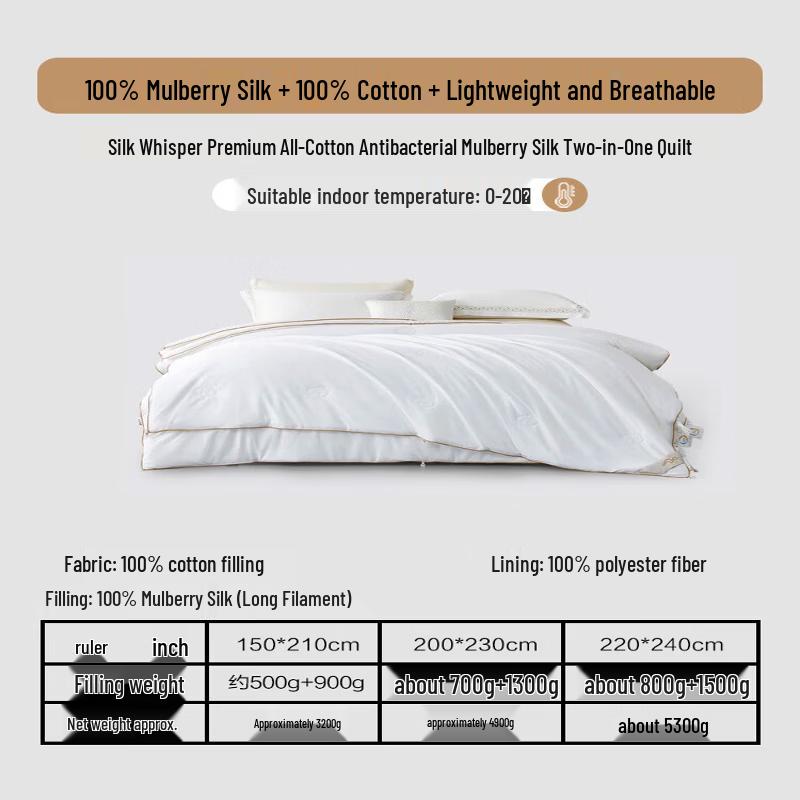 Mercury Home Textiles 100% Mulberry Silk 2-in-1 Comforter