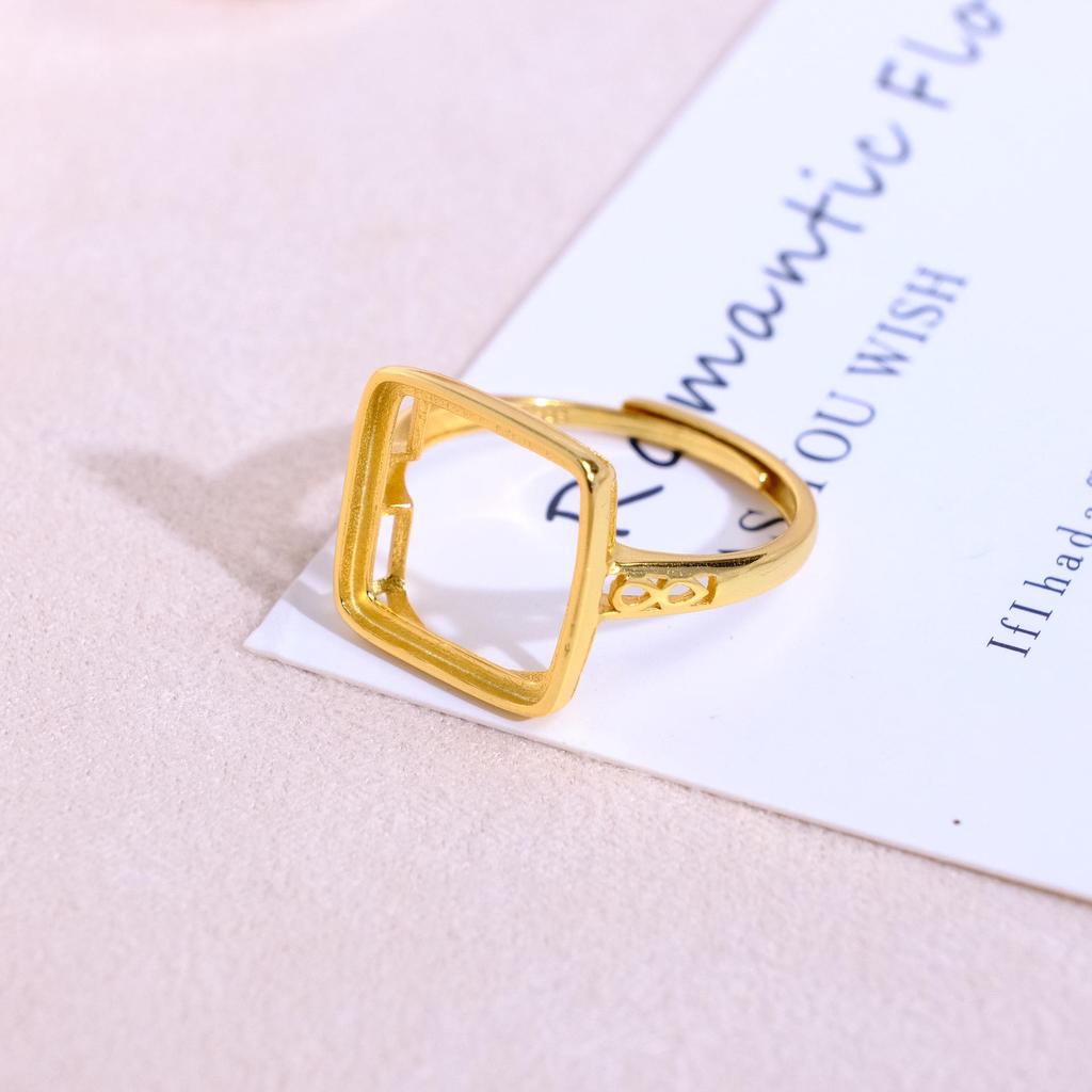 Elegant Korean Style Adjustable Gold-Plated S925 Sterling Silver Open Ring