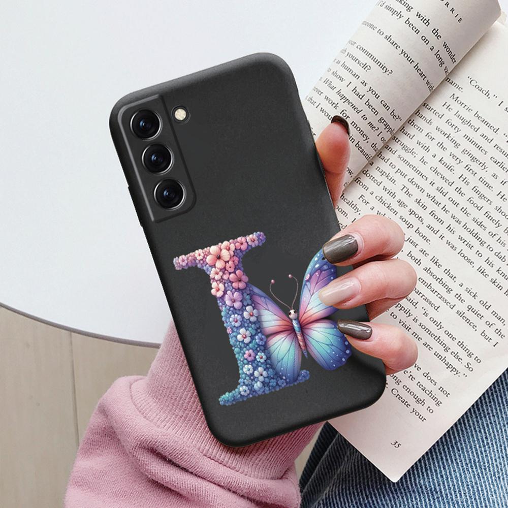 Phone Case Women For Samsung Galaxy S21 FE S22 Plus Girls Bumper Cover Colorful Letter Flower Butterfly Love samsang s22 Ultra