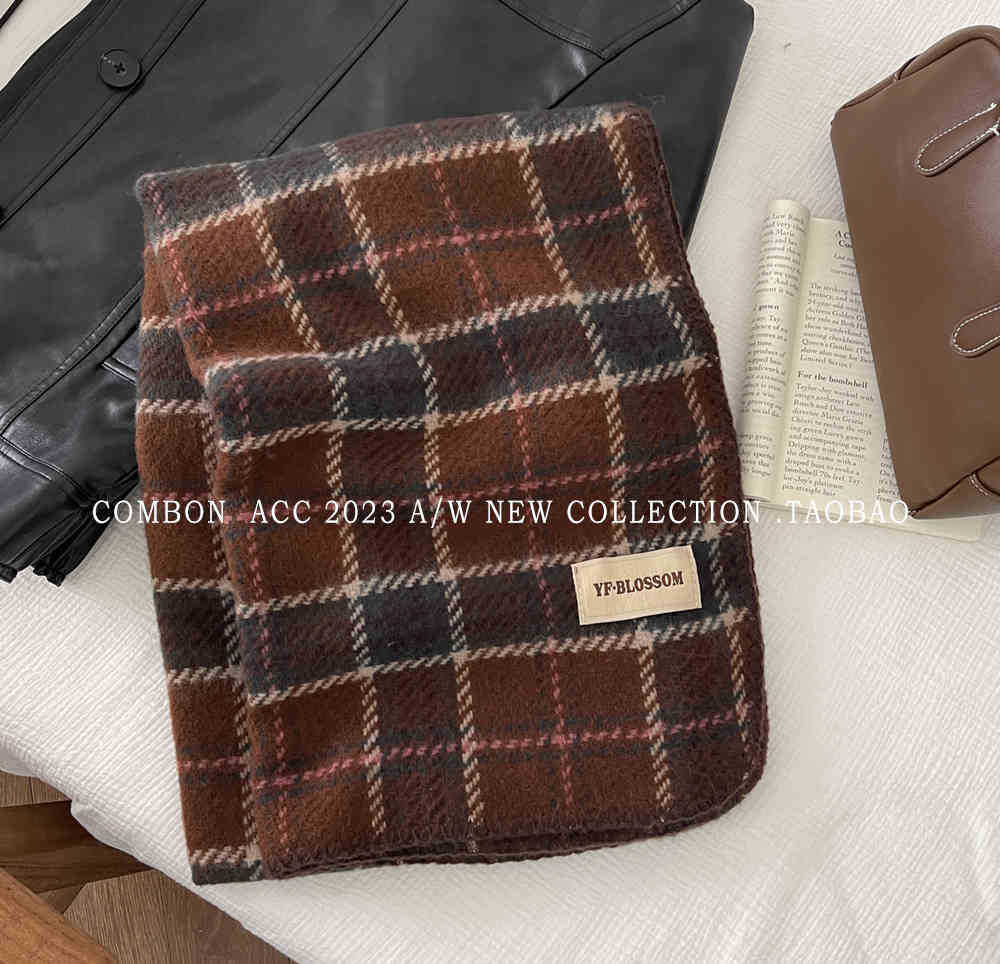 Neujahr Weihnachten Roter Schal Damen Winter England Karomuster Nackenschal Studentengeschenk