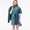 LacoSte Women S Linen Blend Open Collar Shirt dreSS Ef7765 54g Iy4