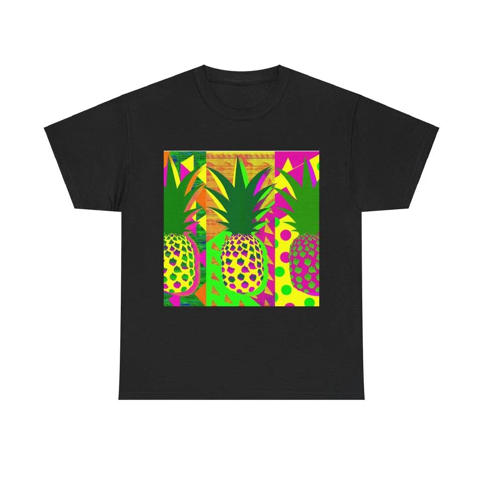 Unisex Adult T Shirt Pineapple Pop Art Bold Colors Design 4XL