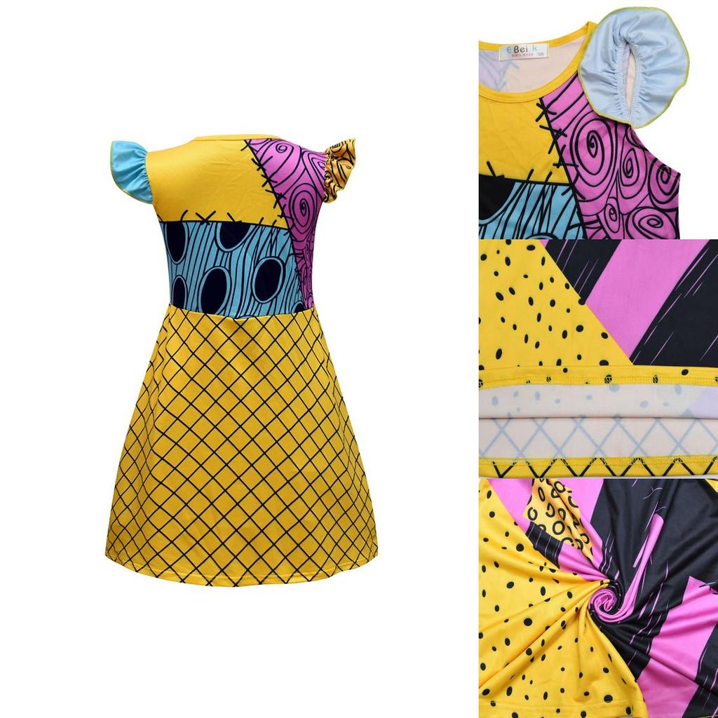 Adorable Sally Costume For Kids Nightmare Before Christmas Dress With Soft Material
