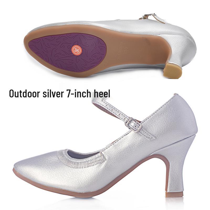 Women's Soft Sole Ballroom & Square Dance Shoes - Ox Tendon Sole for Modern Latin and Waltz.