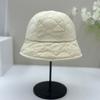 New small edge bucket hat women's autumn and winter face small face plain face cover silk cotton hat men's bucket hat basin hat