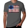 USA flag red blue faux sparkles glitters TShirt Plus Size Outdoor Casual Top