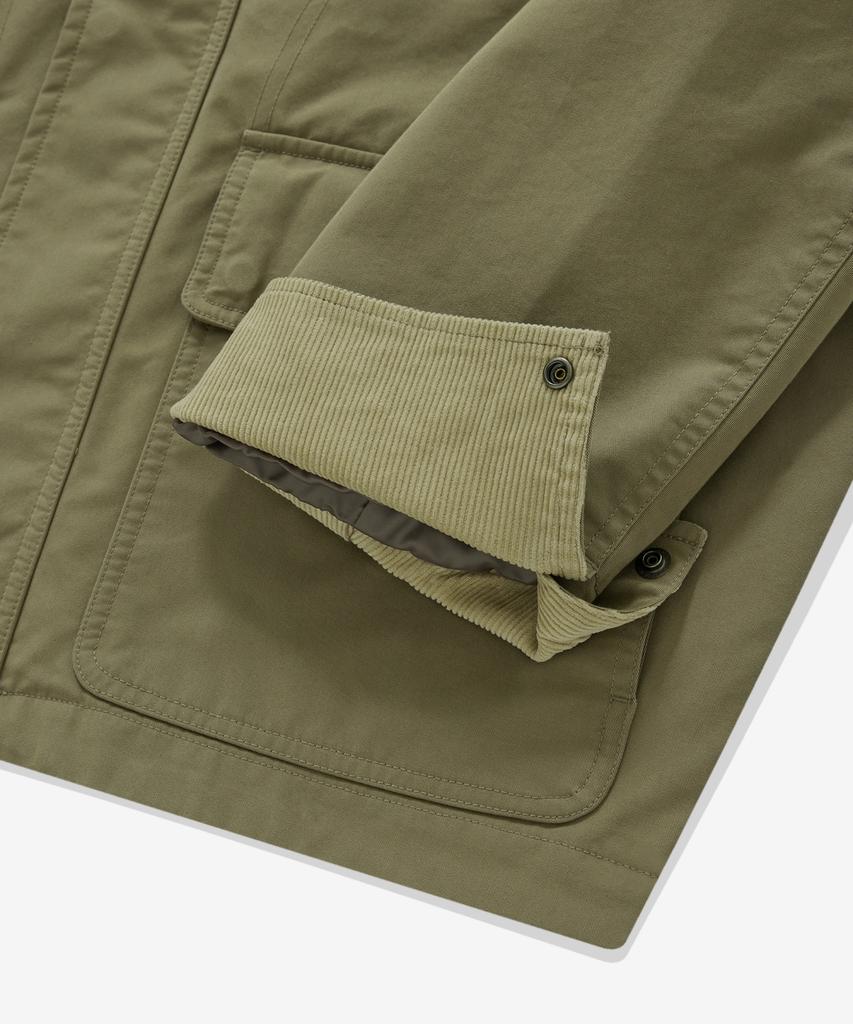 COVERNAT Corduroy Collar Contrast Jacket Light Khaki