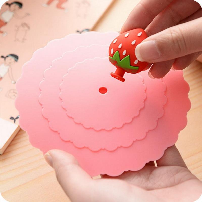 6PCS Cute Silicone Cup Cover - Suction Seal Lid for Coffee Mug