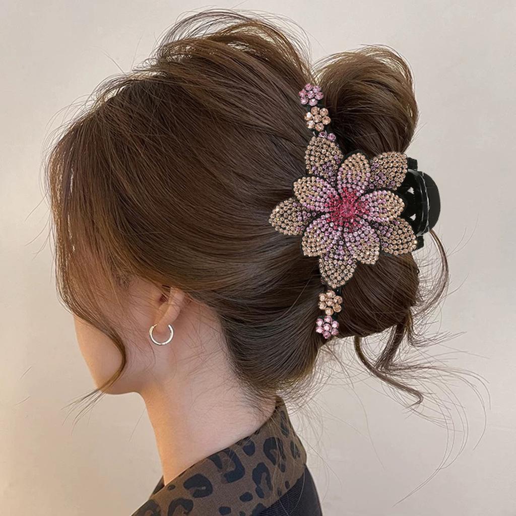 New Flower Hair Claws Clips Hairpins For Girls Women Fashion Rhinestone Hairgrip Barrettes Hair Crab Hair Accessories