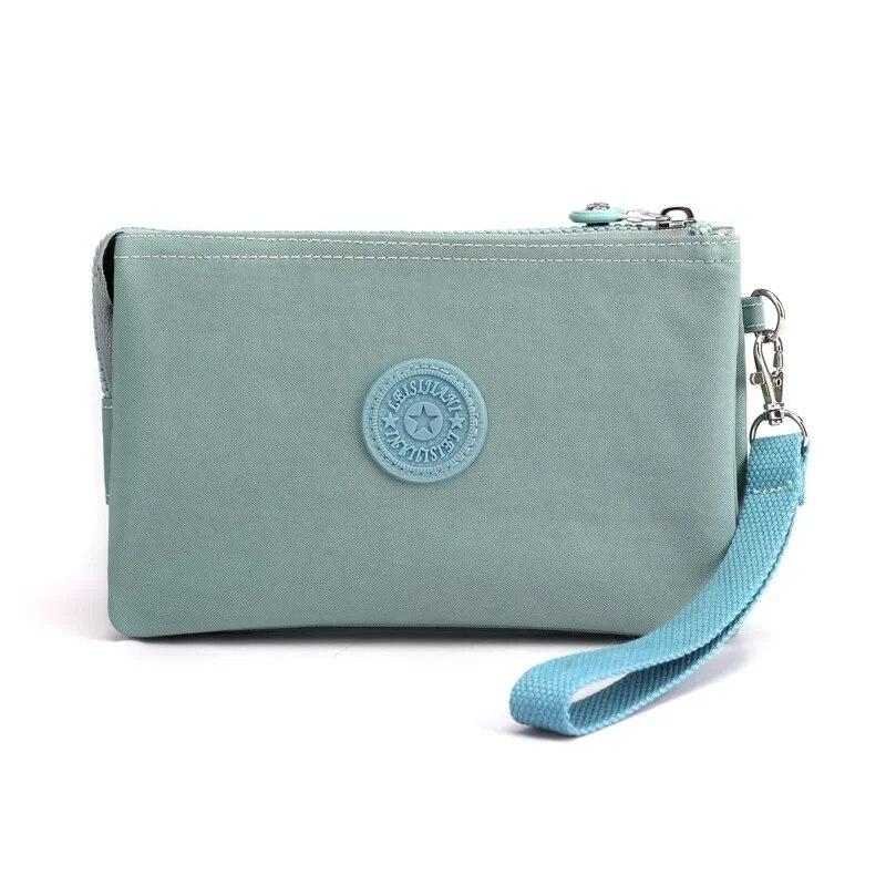 Casual Nylon Canvas Coin Money Organizer Bags for Women Multilayer Wallet Portable Phone Toiletry Keys Storage Handbag Wrist Bag