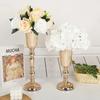 Retro Wrought Iron Gold Iron Vase FIower Art Anti-fall Wedding Photo Props Golden Simulated Flower Holders Restaurant