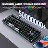 68 Keys 60% Mechanical Gaming Keyboard Hot Swappable Blue Switch Ice Blue Backlight Detachable USB-C Cable For Windows Mac Linux