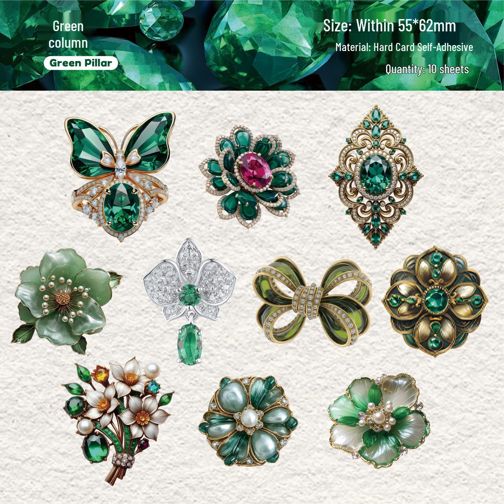 Retro Story Crystal Ornaments: 10 Vintage DIY Journal Decoration Stickers