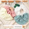 Babador de Tecido Crepe de Algodão Grau A para Bebê - Gaze Absorvente de Quatro Camadas com Borda de Babado