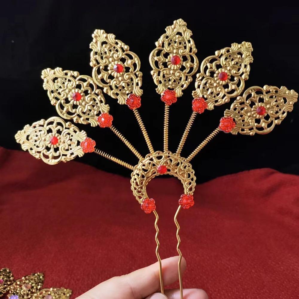 

Gold Thai Hair Sticks Flower Ethnic Style Hair Accessories Vintage Thai Metal Leaves Hairpin Women Style 2