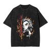 Anime Demon Slayer Hashibira Inosuke Graphic T Shirt Men Women Cotton Tshirts Vintage Washed Tee Harajuku Male Casual T-shirts