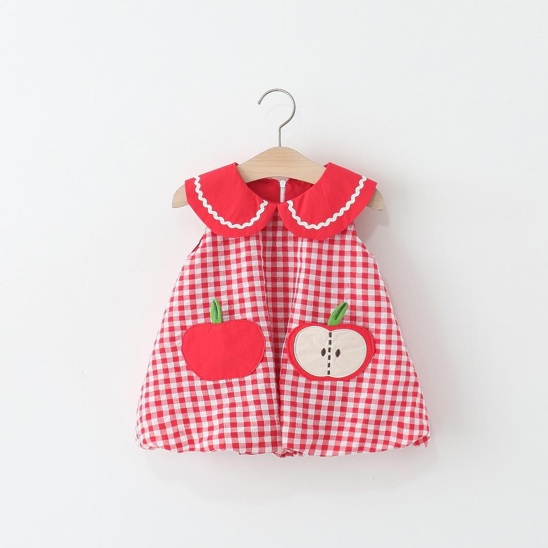 

Plaid Lace Doll Collar Sleeveless Summer Dress for Baby Girls 90cm