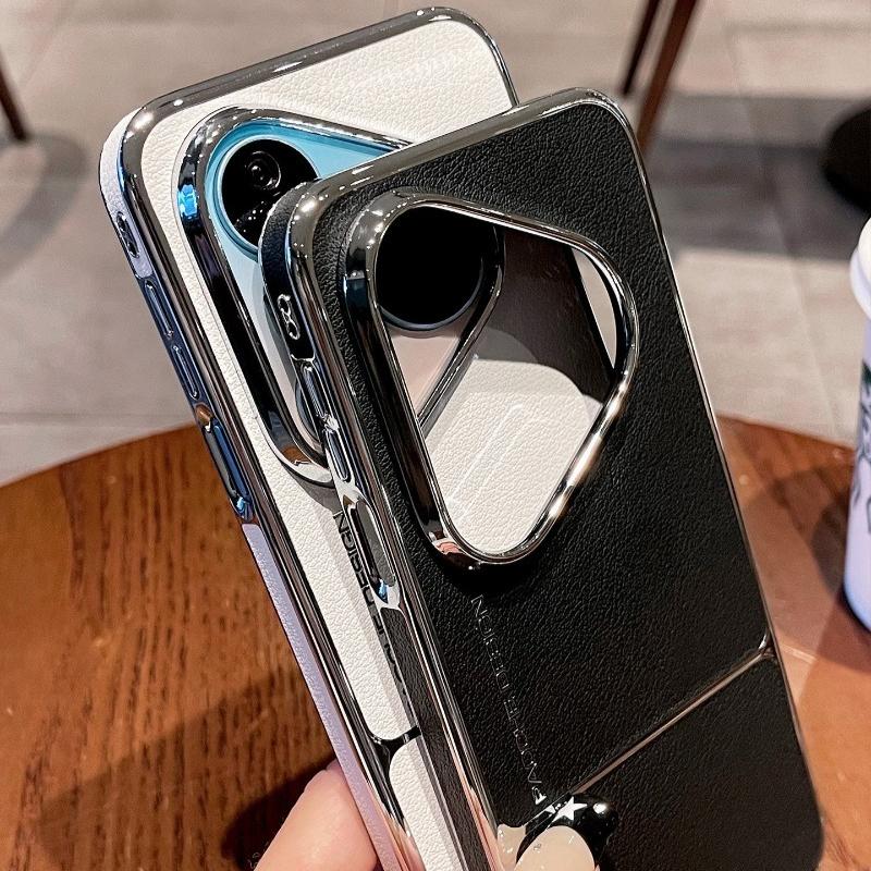 For Huawei Pura 80 Pro Pura80 Pro+ Case For MagSafe Magnetic PU Vegan Leather Splicing Electroplated PC Lightweight Hard Cover