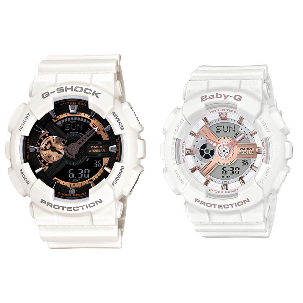

[Casio] G-Shock Baby G Pair Watch Digital & Analog Ana-Digi Rose Gold x White 20/10 ATM Water Resistant GA-110RG-7ABA-110RG-7A Watch