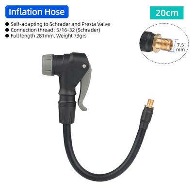FV/AV 2 In 1 Air Pump Extension Adaptor 20/30/50cm 3-layer Hose 5/16-32 8V1-Schrader Presta Tire Inflator Part Copper Connector
