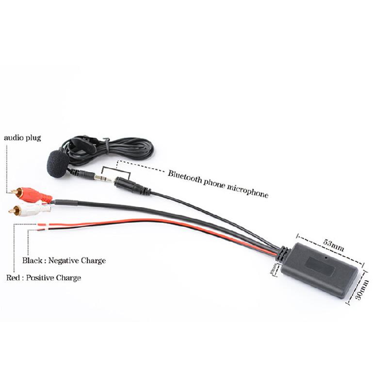 New Car 2RCA Wireless Connection Adapter Bluetooth AUX Music + MIC Bluetooth Phone