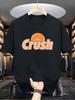 Mens Black Roundneck Shirt Eyecatching Crush Design Summer and Autumn Machine Washable and Easy To Care for