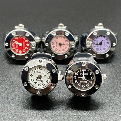 Vintage Punk Quartz Finger Watch Ring for Women Men Gothic Watches Rings Digital Watch Elastic Stretchy Rings Jewelry Clock Gift