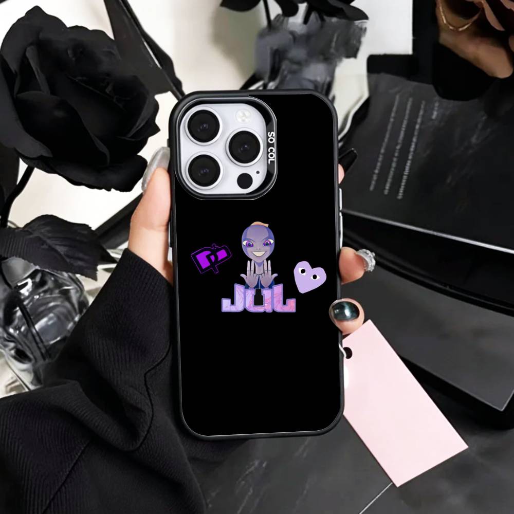

France Jul Rapper Phone Case For iPhone17,16,15,14,13,12,11 Plus,Pro Max Colored Silver Plated Inside Cover iPhone17PRO
