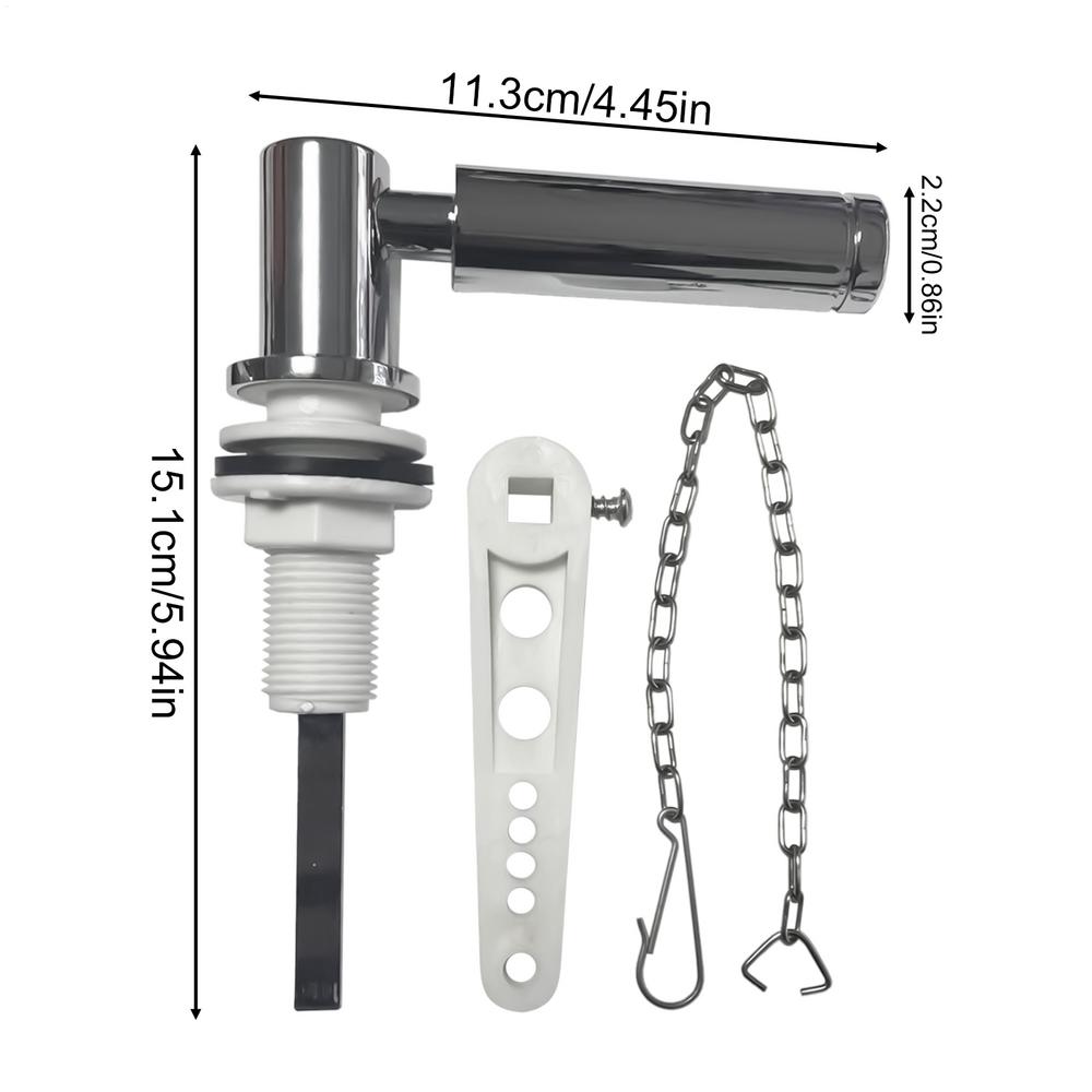 

Toilet Flush Handle Zinc Alloy Parts With Adjustable Arm Toilet Handle Lever For RV Boat Marine Residential Commercial Public