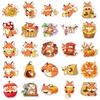50 Sheets of Hand-Painted Autumn Fox Stickers: Cute Animal Decorations for Planners & Fridges