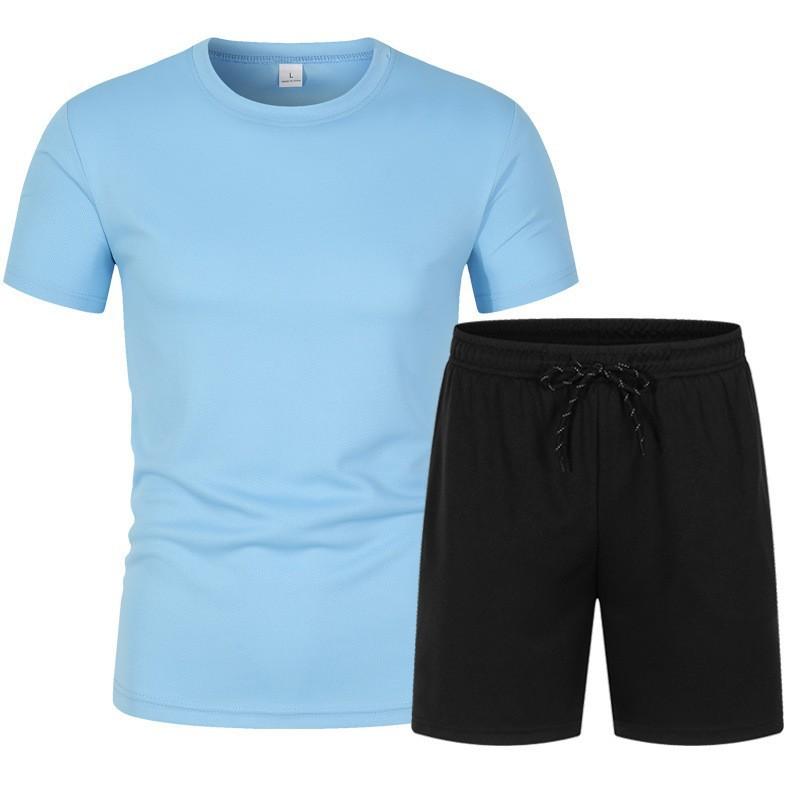 Fashion Jogging Mesh Set Running Training Sports Casual Shorts T-shirt 2-piece
