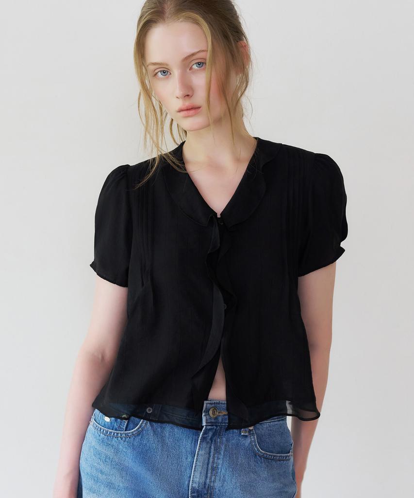 LETTERA Frill Short Sleeve Blouse