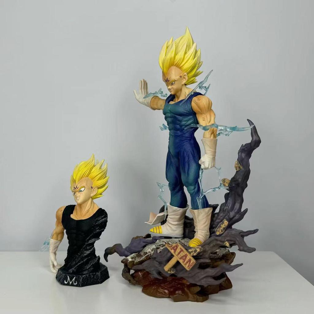 Dragon Ball Majin Vegeta Light-Up Anime Figure with Extra Hands & Heads
