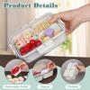 Divided Serving Tray with Lid-Snackle Box Container for Portable Snack Platters-Clear Organizer for Candy, Lunch Bento Box