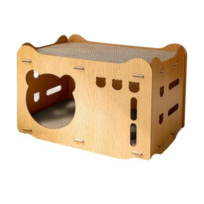 Rascador para Gatos Escondite Casa para Rascar Doble Capa Apilable Resistente al Desgaste Casa de Cartón para Gatos con