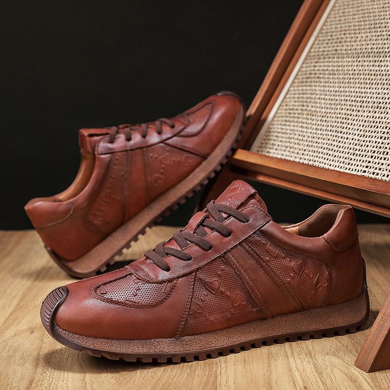 Men's Casual Sneakers Leather Non Slip Tennis Outdoor Comfortable Sports Shoes 2025 Male Shoes Mesh Breathable Running Shoe