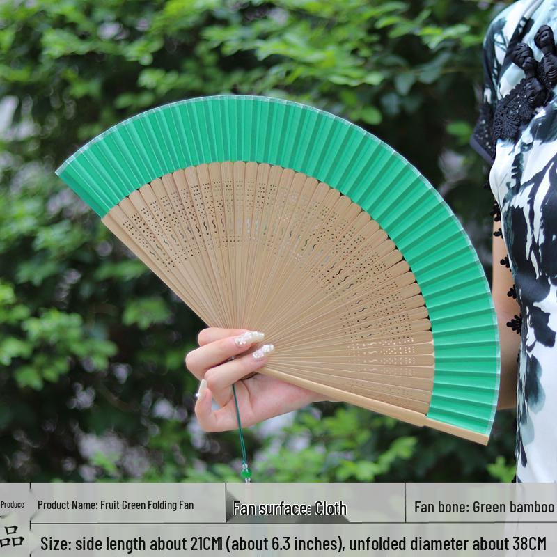 Red Ancient Style Chinese Folding Dance Fan - Easy To Open & Close, Perfect for Hanfu, Cheongsam, and Runway Shows