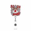 Retractable Christmas Badge Reels Christmas Hat Snowman Elk Alligator Badge Clip  Xmas