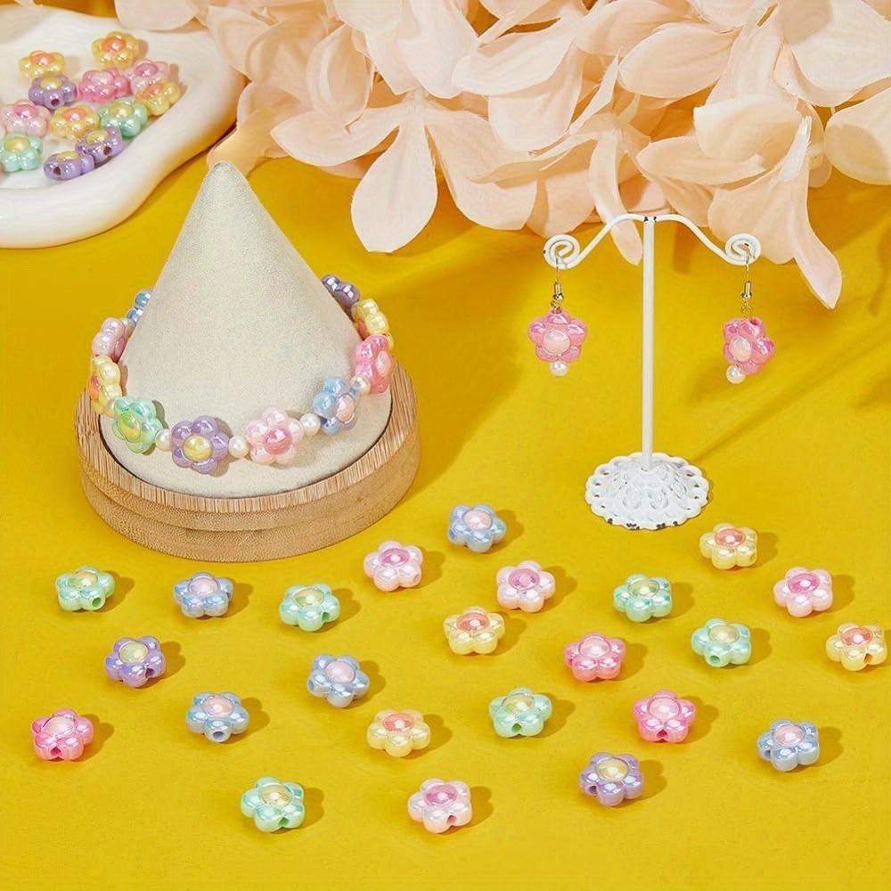 20/50/100PCS Acrylic Flower Bead Craft Bead Cute Sunflower Bead Flower Hair Bead Cute Pine Bead Small Hole Bead Bracelet Jewelry Making