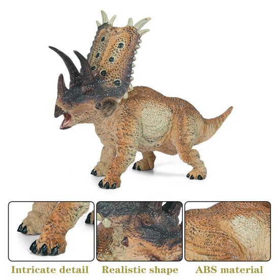 Figurine Pentaceratops Model Realist Dinosaur Sculptură Decor de Birou Jucărie Educativă Dino pentru Copii Copilași Băieți Cadou de Ziua de Naștere
