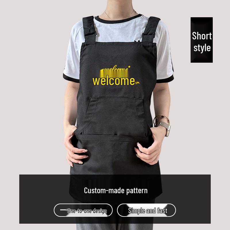Custom Logo Waterproof Canvas Apron for Kitchen, Coffee, Pet, and Barber Shops