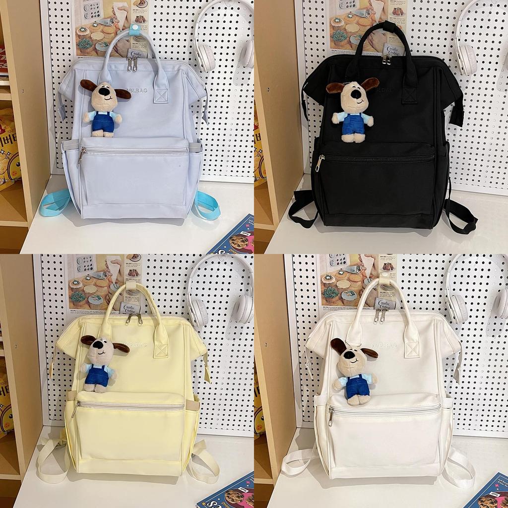 Casual Nylon Student Backpack With Embroidery And Air Cushion Straps For Middle School Girls And Boys