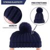 Winter Beanie Hat With Large Faux Fur Bobble Pom Pom Winter Fur Knitted Hat For Outdoor Camping Ski Caps