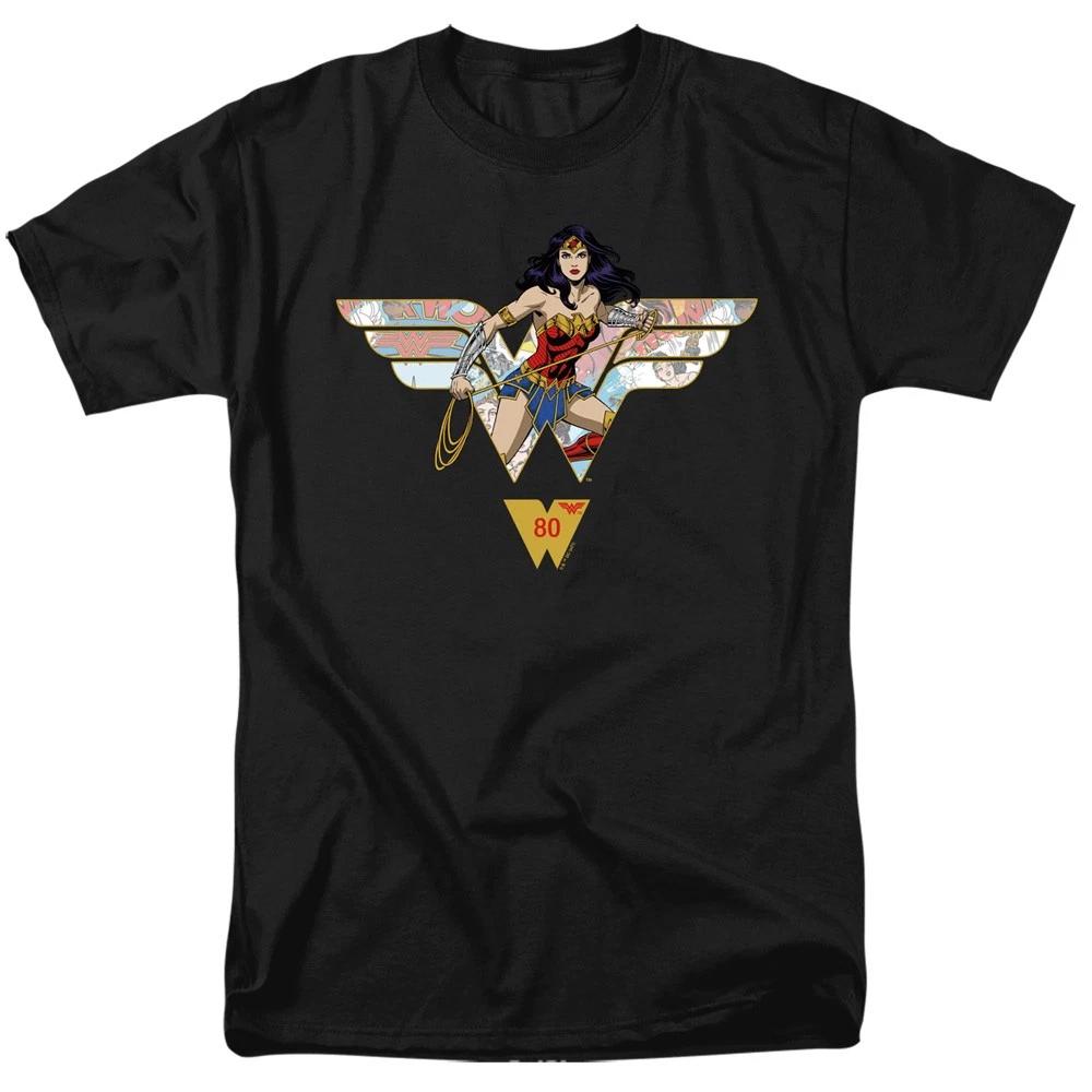 Justice League Wonder Woman 80 Years Collage Unisex Children s T-shirt Black 110