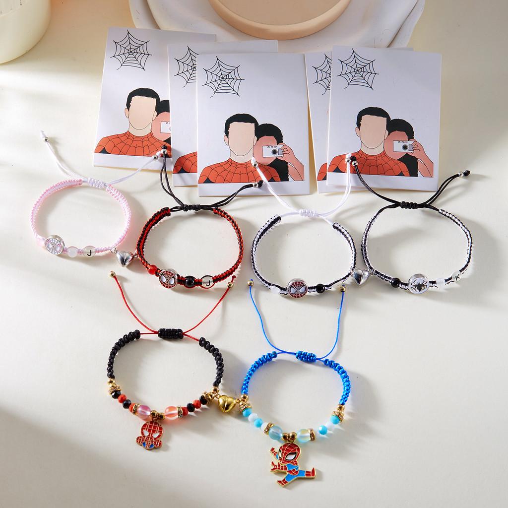Braccialetti Magnetici Marvel Spiderman per Coppie con Pietre di Cristallo per Regalo e Moda