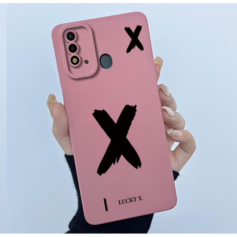 

For ITEL Vision 2S P37 P651L P651W Case Cover Lucky Initial Letter Silicone Soft Matte Phone Bumper for ITEL Vision2S P37 Casing Itel P37