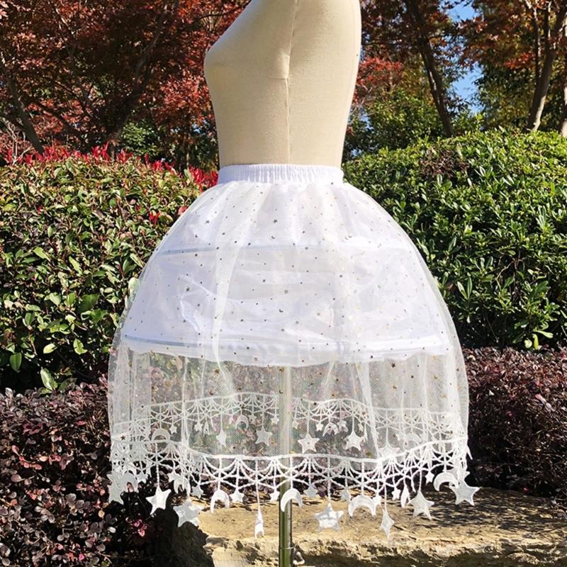 50cm Crinoline Petticoat for Adult Women Girl for Cosplay Party and Special Occasion 2 Hoop Princess Dress Underskirt