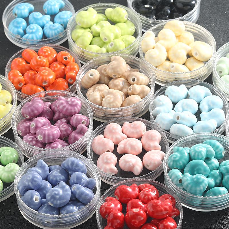 Colorful Ceramic Conch Shell Beads: Loose Snail Beads for Handmade DIY Jewelry and Accessories